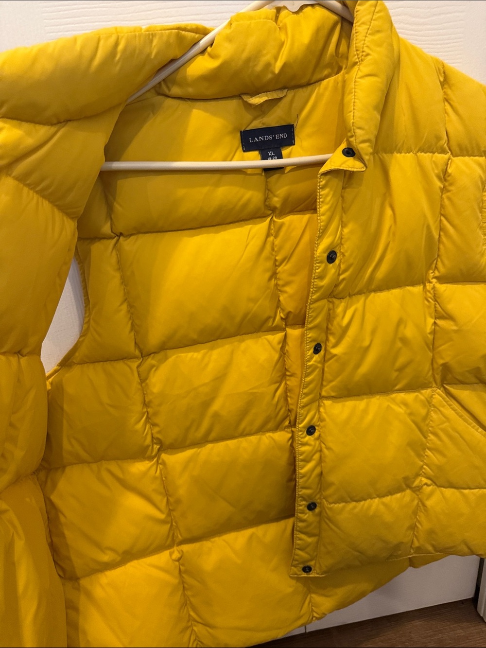 Lands' End Bright Yellow Quilted Puffer Vest - Picture 3 of 4